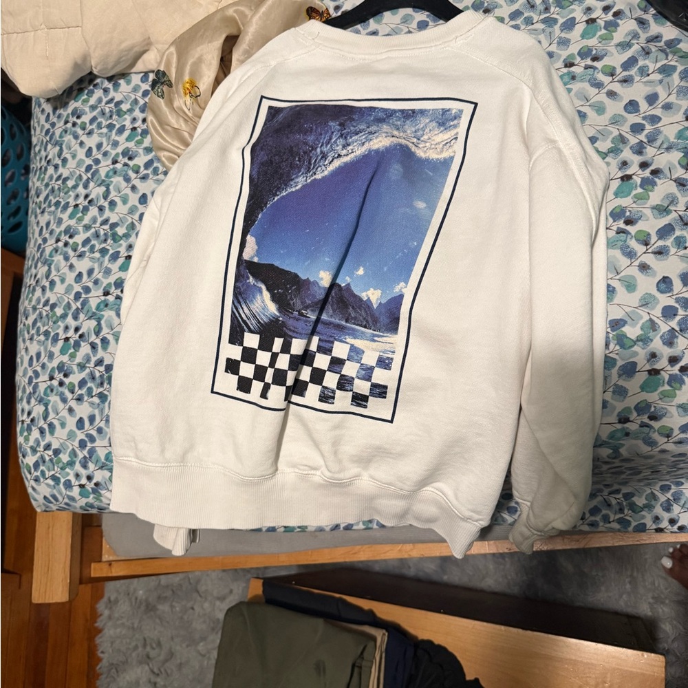 White Graphic Men's Sweater